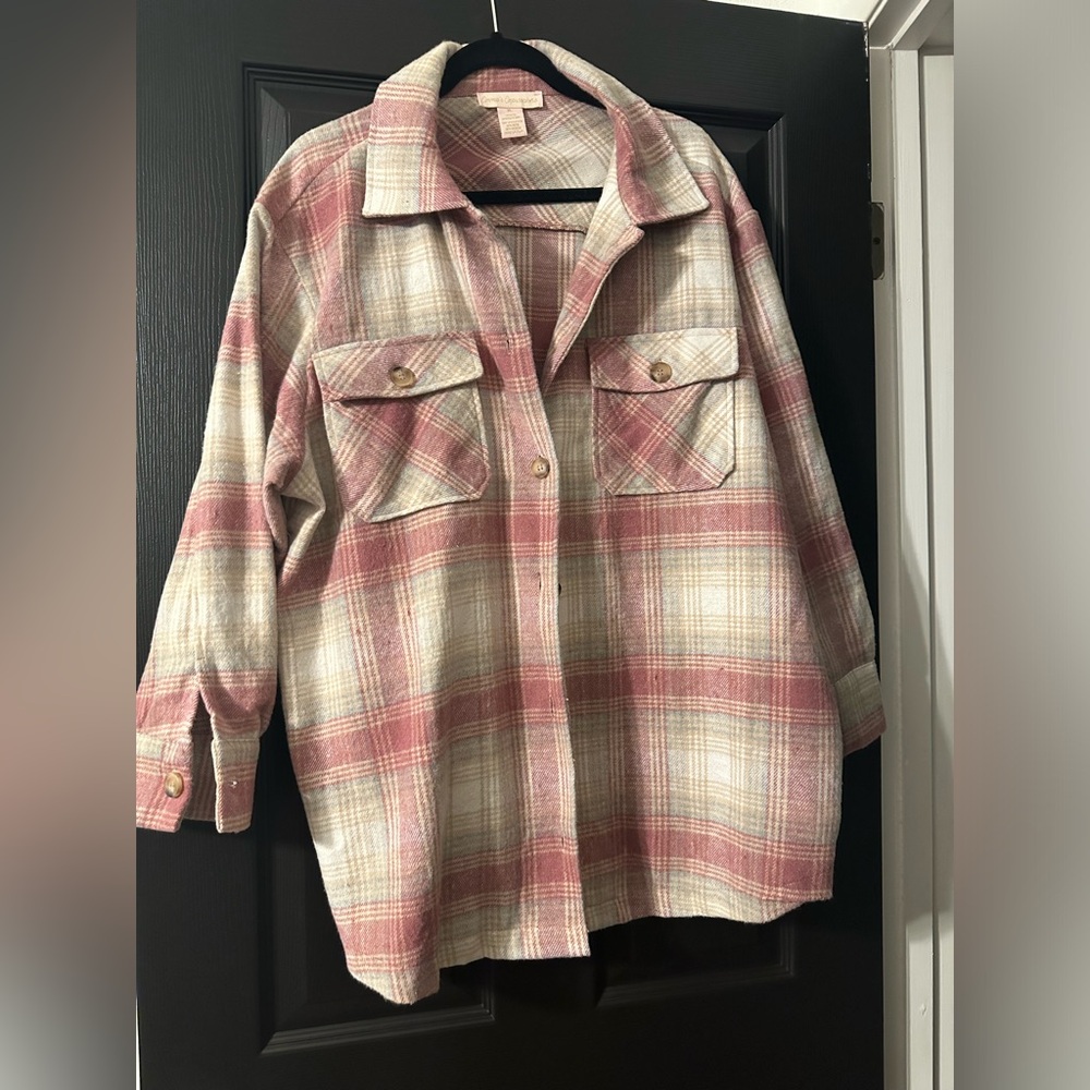 Blush pink and cream flannel